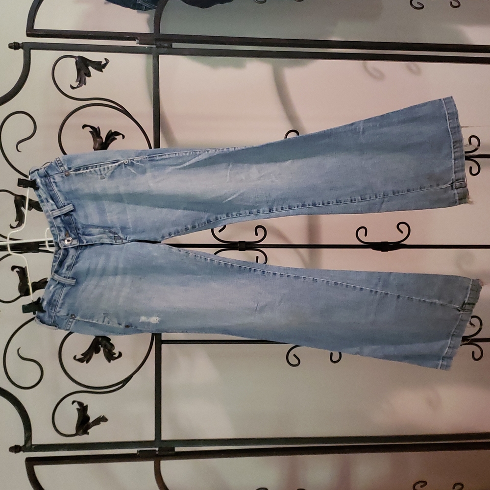 Lucky Brand Dungarees, 2/26, Brass Knuckle Pant, Light Blue Wash